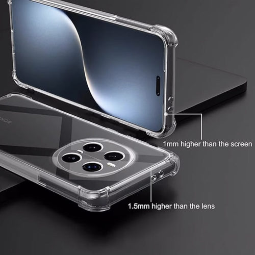 Прозрачен калъф с подсилени ъгли за Honor Magic 7 Pro тънък