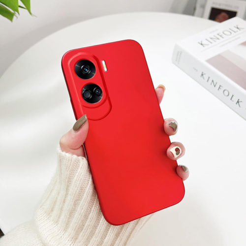 Силиконов калъф за Honor 90 Lite червен добър захват