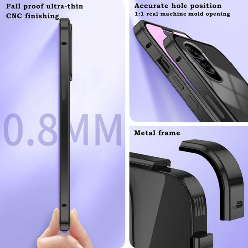 Стъклен калъф с магнитно затваряне за Honor 90 метална рамка