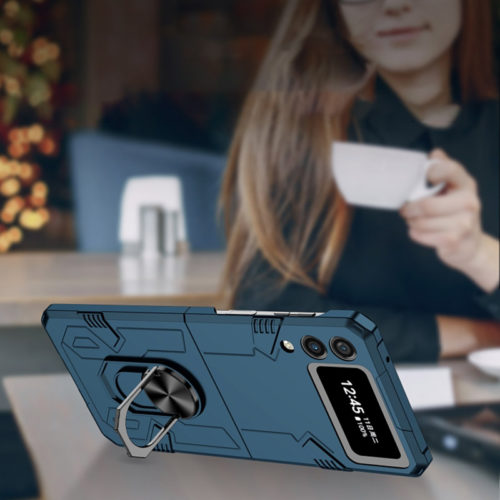 Удароустойчив калъф за Samsung Galaxy Z Flip 4 син поставка
