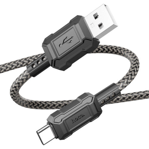 Кабел с оплетка USB към Type-C лесно се огъва