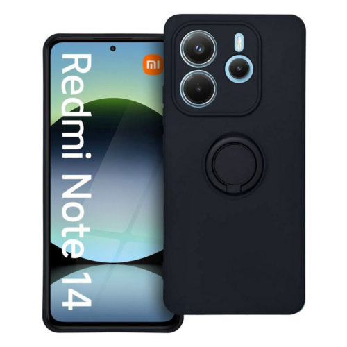 Калъф с пръстен за Xiaomi Redmi Note 14 черен