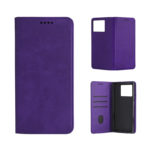 Кожен калъф с магнитен капак за Honor 200 Smart лилав