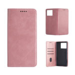 Кожен калъф с магнитен капак за Xiaomi 15 розов