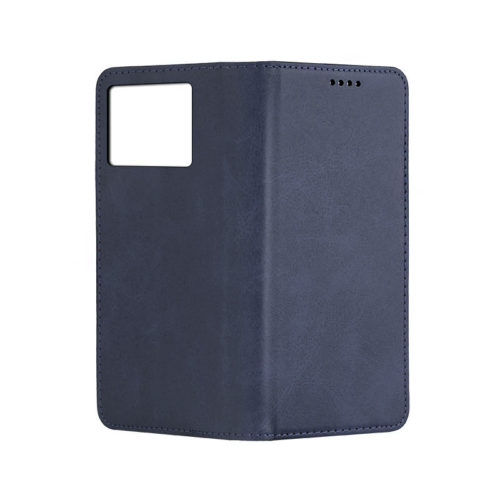 Кожен калъф с магнитен капак за Xiaomi 15 син камера