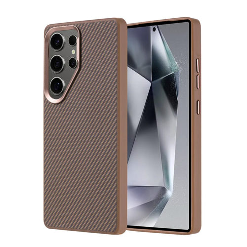 Оригинален карбонов калъф за Samsung Galaxy S25 Ultra златен