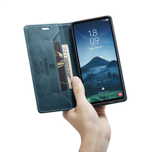 Оригинален кожен калъф за Samsung Galaxy S25 Ultra син 6