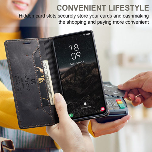 Оригинален кожен калъф за Samsung Galaxy S25 черен 15