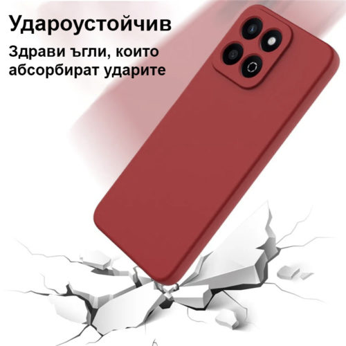 Силиконов калъф за Honor 200 Smart червен удароустойчив