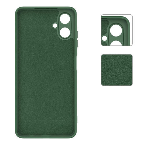 Силиконов калъф за Samsung Galaxy A06 зелен вътрешна част
