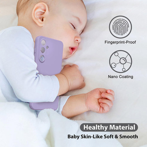 Силиконов калъф за Samsung Galaxy S25 Plus лилав против отпечатъци