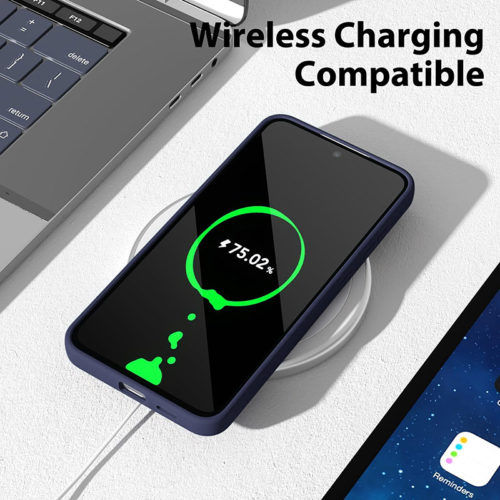 Силиконов калъф за Samsung Galaxy S25 Plus син безжично зареждане