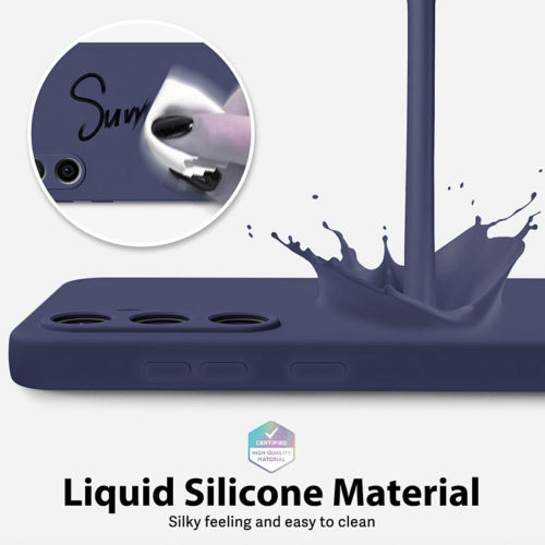 Силиконов калъф за Samsung Galaxy S25 Plus син лесно почистване