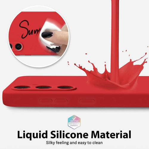 Силиконов калъф за Samsung Galaxy S25 Plus червен лесно почистване