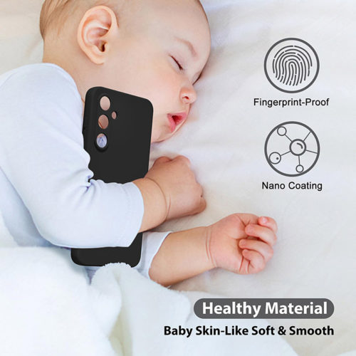 Силиконов калъф за Samsung Galaxy S25 Plus черен против отпечатъци