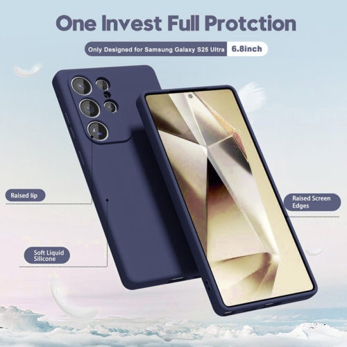 Силиконов калъф за Samsung Galaxy S25 Ultra син пълна защита