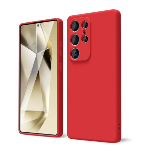 Силиконов калъф за Samsung Galaxy S25 Ultra червен