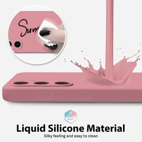 Силиконов калъф за Samsung Galaxy S25 розов лесно почистване