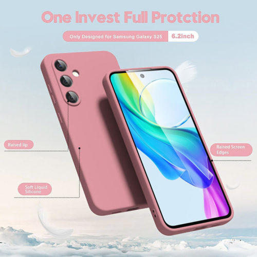 Силиконов калъф за Samsung Galaxy S25 розов пълна защита