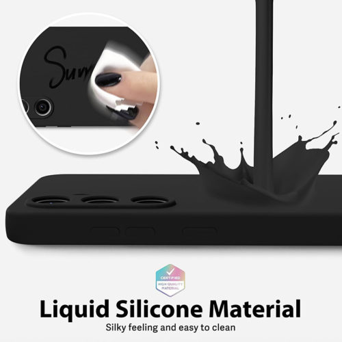 Силиконов калъф за Samsung Galaxy S25 черен лесно почистване