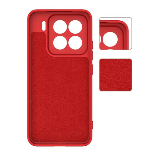 Силиконов калъф за Xiaomi 15 Pro червен вътрешна мека част