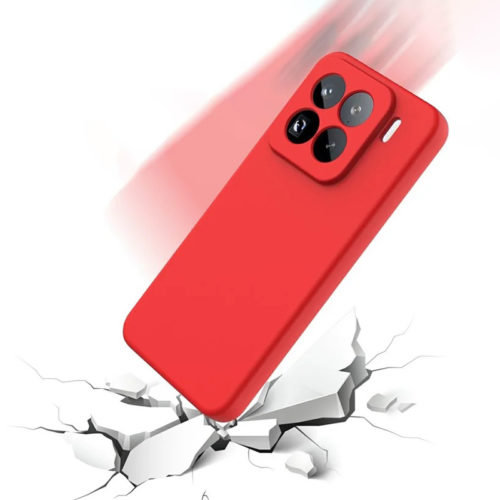 Силиконов калъф за Xiaomi 15 Pro червен предпазва при падане