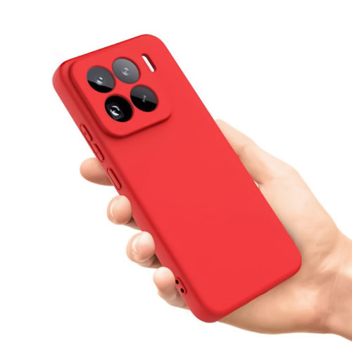 Силиконов калъф за Xiaomi 15 червен добър захват
