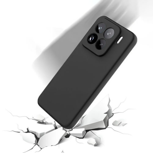 Силиконов калъф за Xiaomi 15 черен предпазва при падане