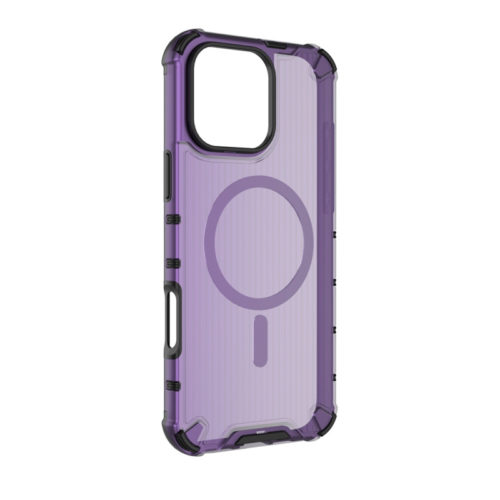 Удароустойчив калъф с Magsafe за iPhone 16 Pro Max лилав прозрачен