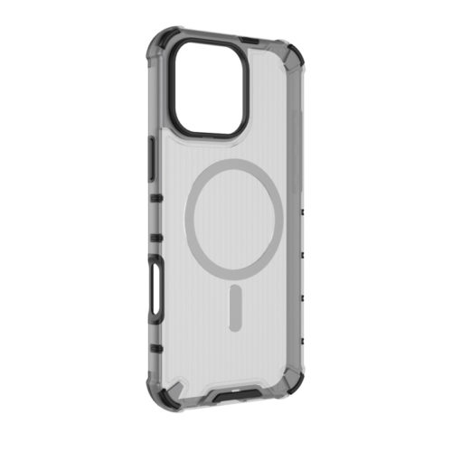 Удароустойчив калъф с Magsafe за iPhone 16 Pro Max сив прозрачен