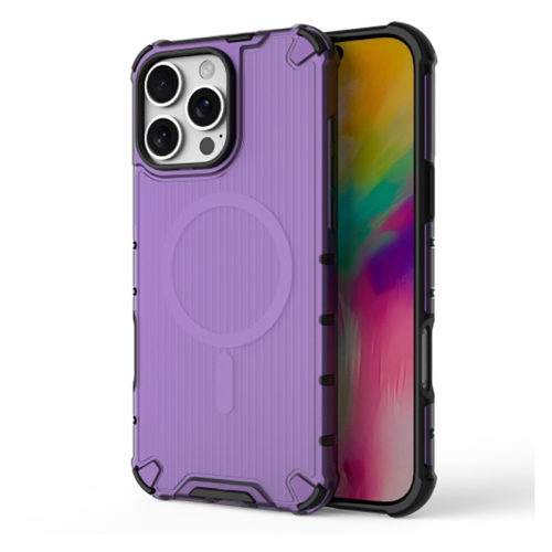 Удароустойчив калъф с Magsafe за iPhone 16 Pro лилав