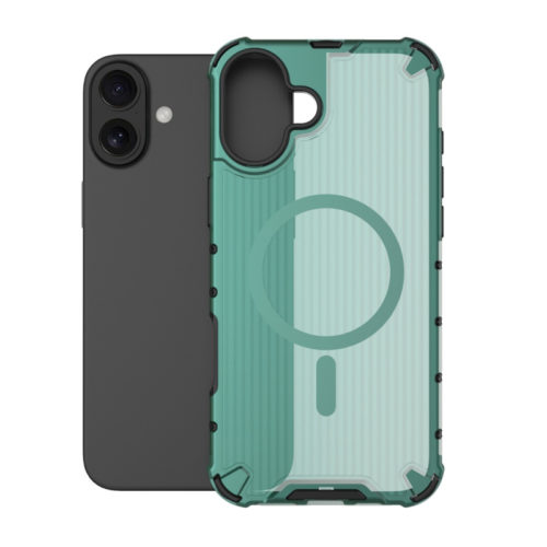 Удароустойчив калъф с Magsafe за iPhone 16 зелен гръб