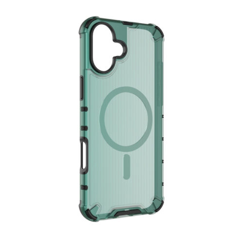 Удароустойчив калъф с Magsafe за iPhone 16 зелен прозрачен