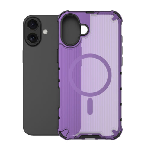 Удароустойчив калъф с Magsafe за iPhone 16 лилав гръб