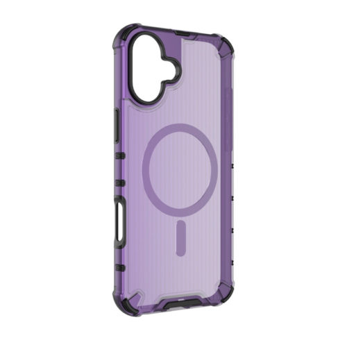 Удароустойчив калъф с Magsafe за iPhone 16 лилав прозрачен