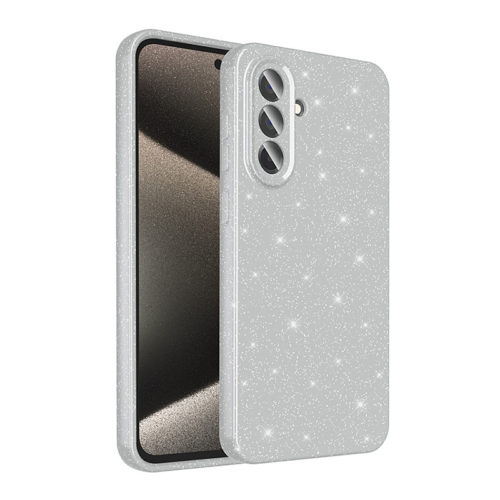 Бляскав калъф с брокати за Samsung Galaxy A56 сребърен