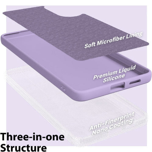Силиконов калъф за Samsung Galaxy S25 Edge лилав микрофибър