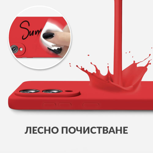 Силиконов калъф за Samsung Galaxy S25 Edge червен лесно почистване