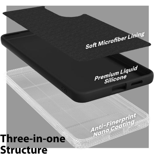 Силиконов калъф за Samsung Galaxy S25 Edge черен микрофибър