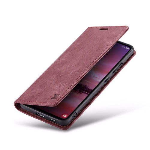 Оригинален кожен калъф за Samsung Galaxy S25 Edge червен 14