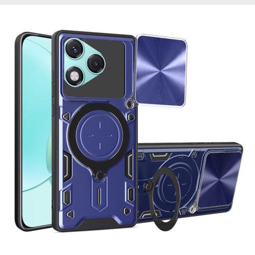 Удароустойчив калъф с пръстен за Honor 400 Lite син