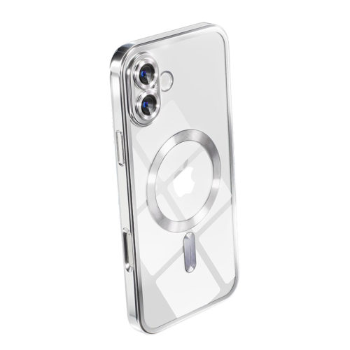 Луксозен прозрачен калъф за iPhone 17 сребърен