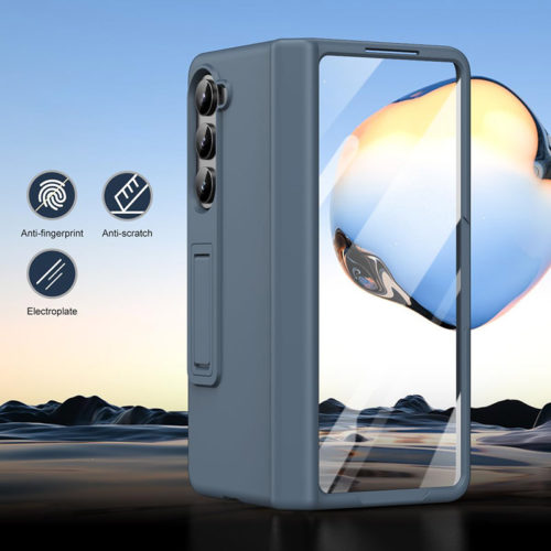 Калъф със защита на пантите за Samsung Galaxy Z Fold 4 сив защитно покритие