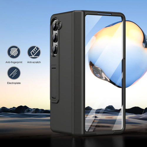 Калъф със защита на пантите за Samsung Galaxy Z Fold 4 черен защитно покритие