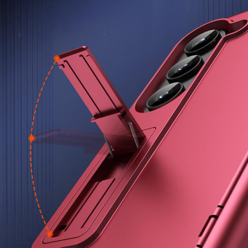 Калъф със защита на пантите за Samsung Galaxy Z Fold 7 червен стойка