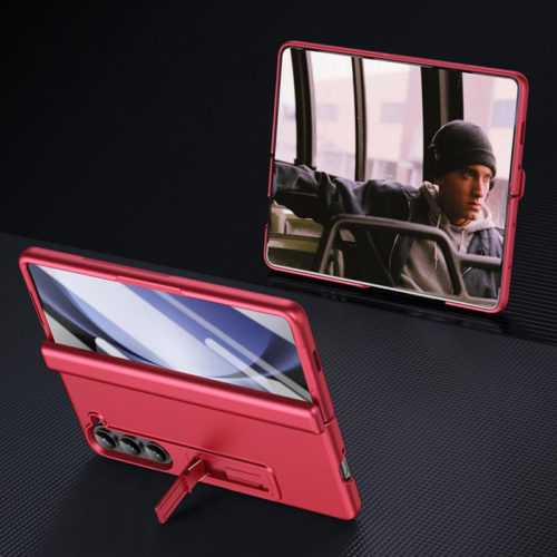Калъф със защита на пантите за Samsung Galaxy Z Fold 7 червен функционален