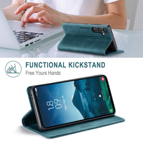 Оригинален кожен калъф за Samsung Galaxy A07 син 19