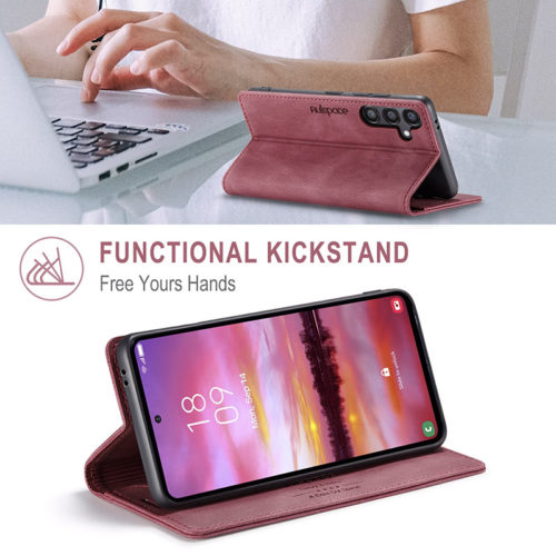 Оригинален кожен калъф за Samsung Galaxy A07 червен 18