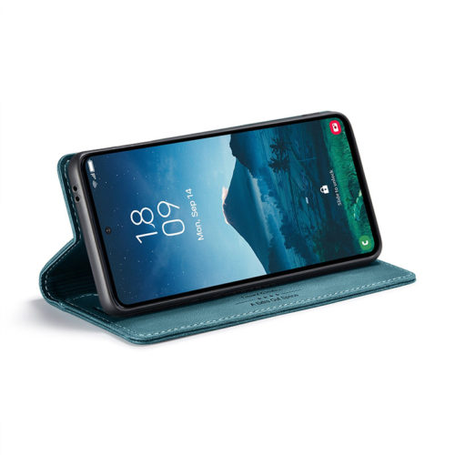 Оригинален кожен калъф за iPhone 17 Pro Max син 8