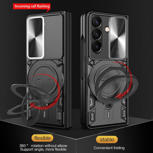 Удароустойчив калъф с пръстен за Samsung Galaxy Z Fold 7 подвижен пръстен